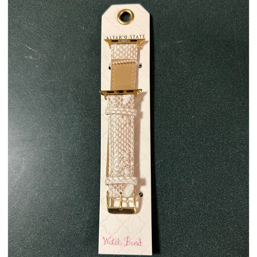 Altard State Snakeskin Textured Watch Band With Gold Hardware & Adjustable Buckl